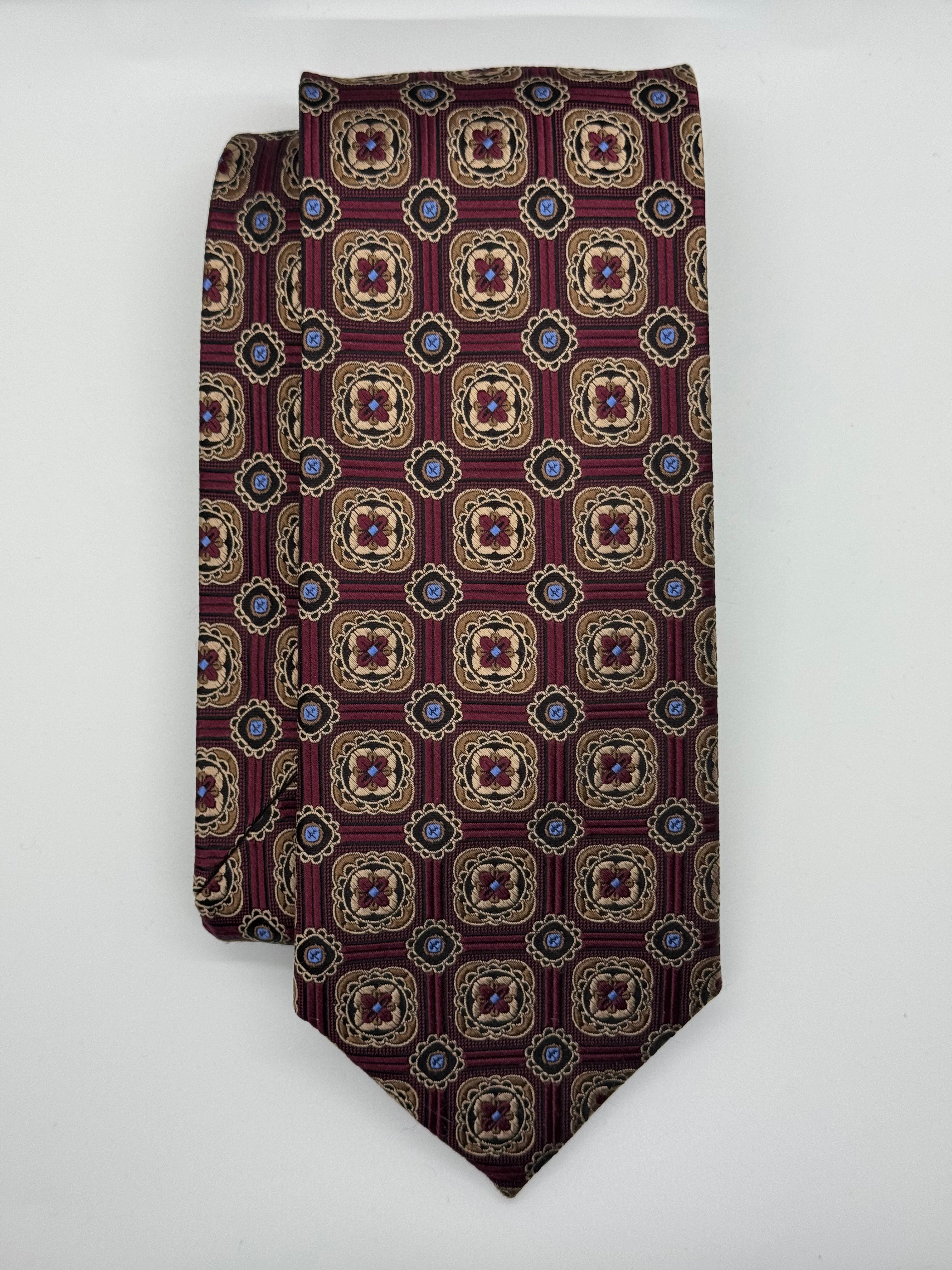 Jos. A. Bank Signature Collection Burgundy Medallion Silk Tie