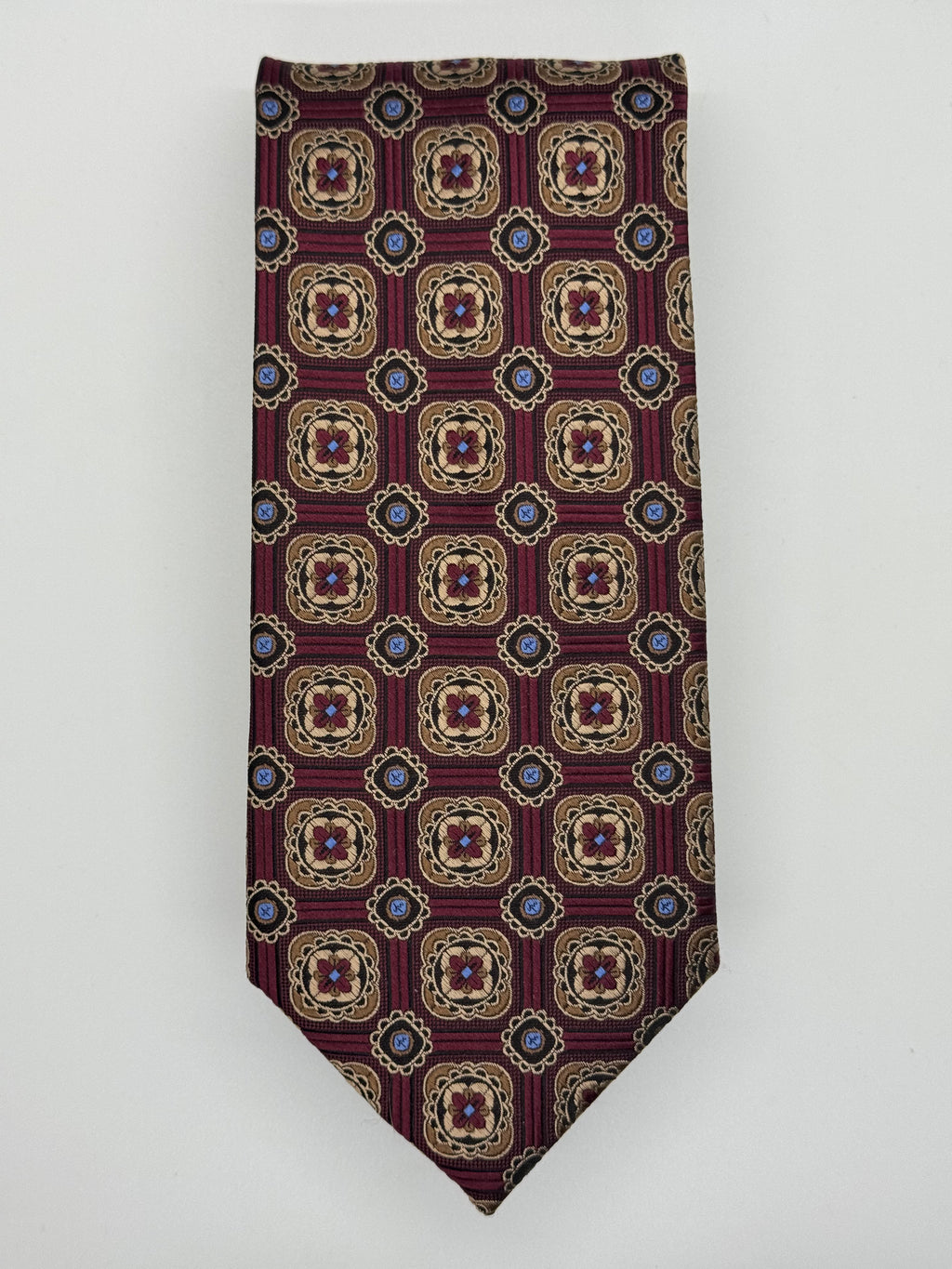 Jos. A. Bank Signature Collection Burgundy Medallion Silk Tie