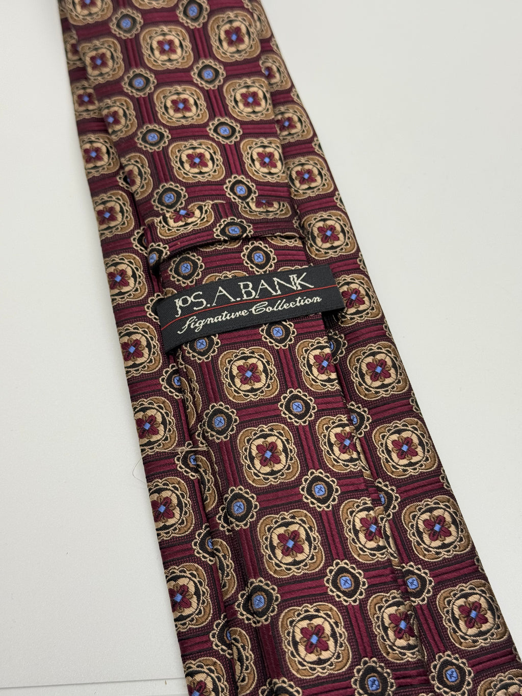 Jos. A. Bank Signature Collection Burgundy Medallion Silk Tie