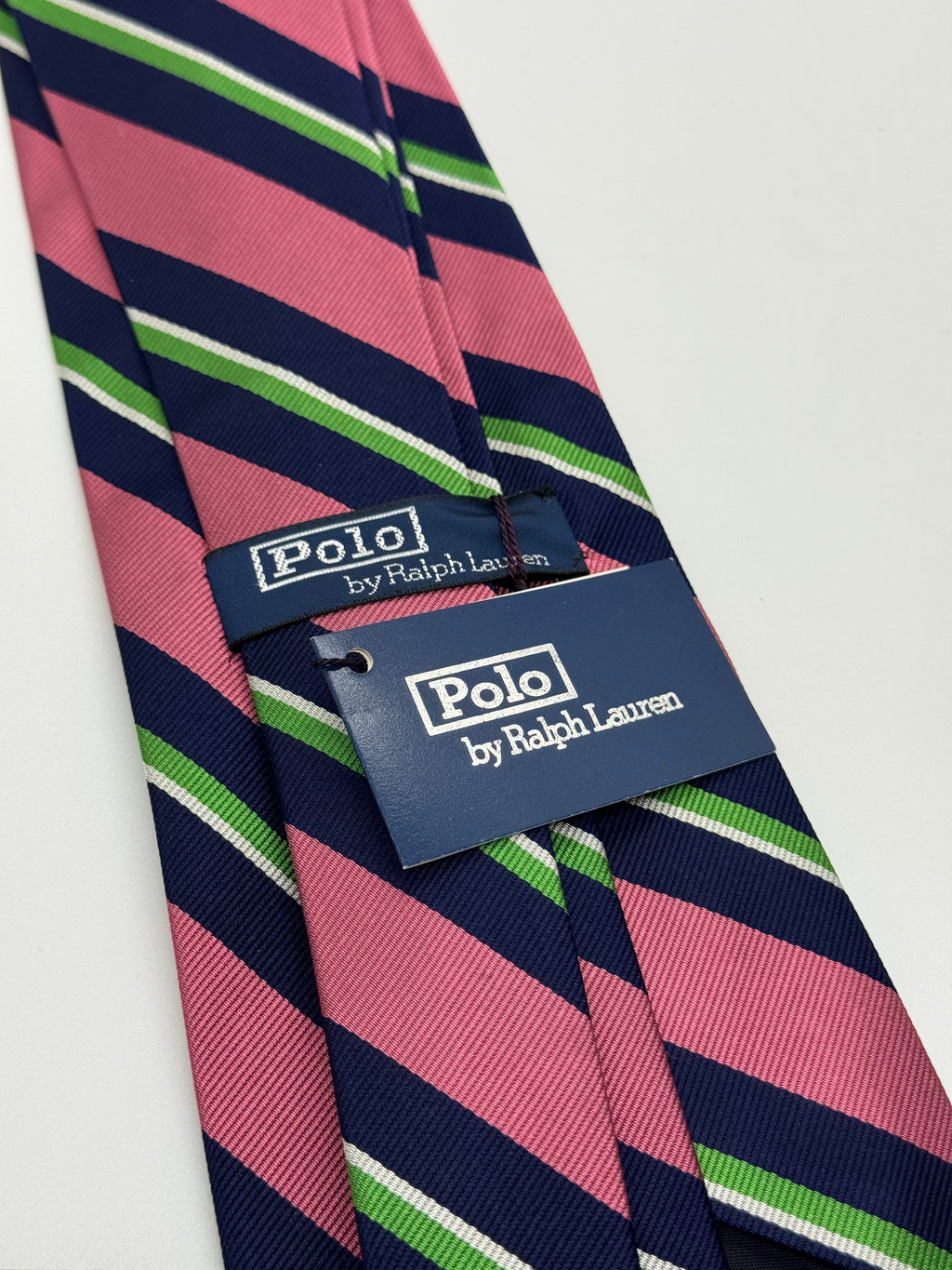 Polo Ralph Lauren Pink & Navy Regimental Stripe Silk Tie