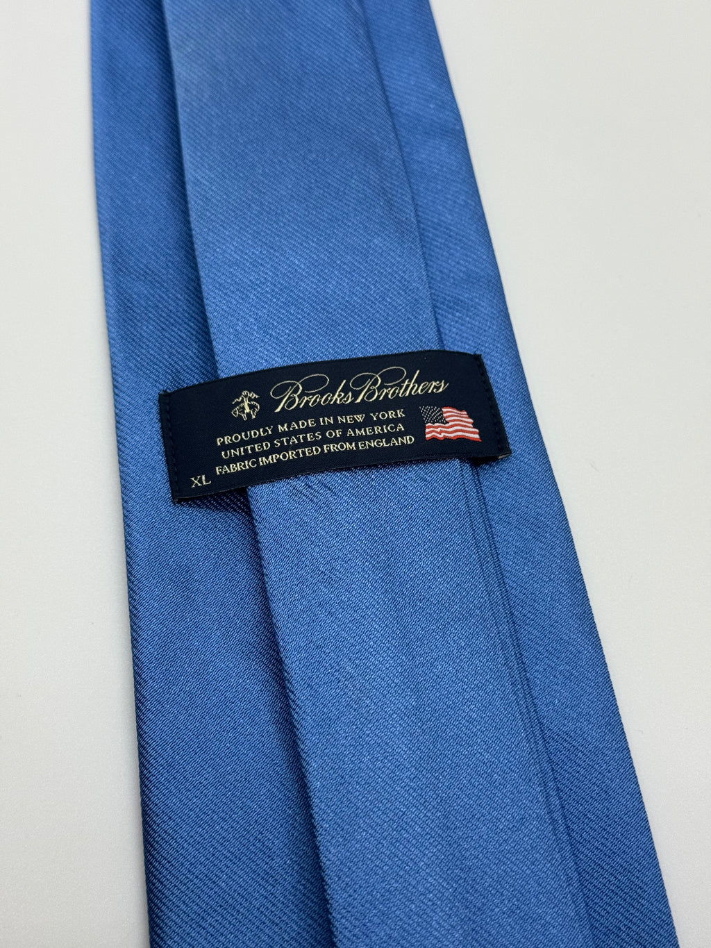 Brooks Brothers Solid Blue Silk XL Tie – Made in USA