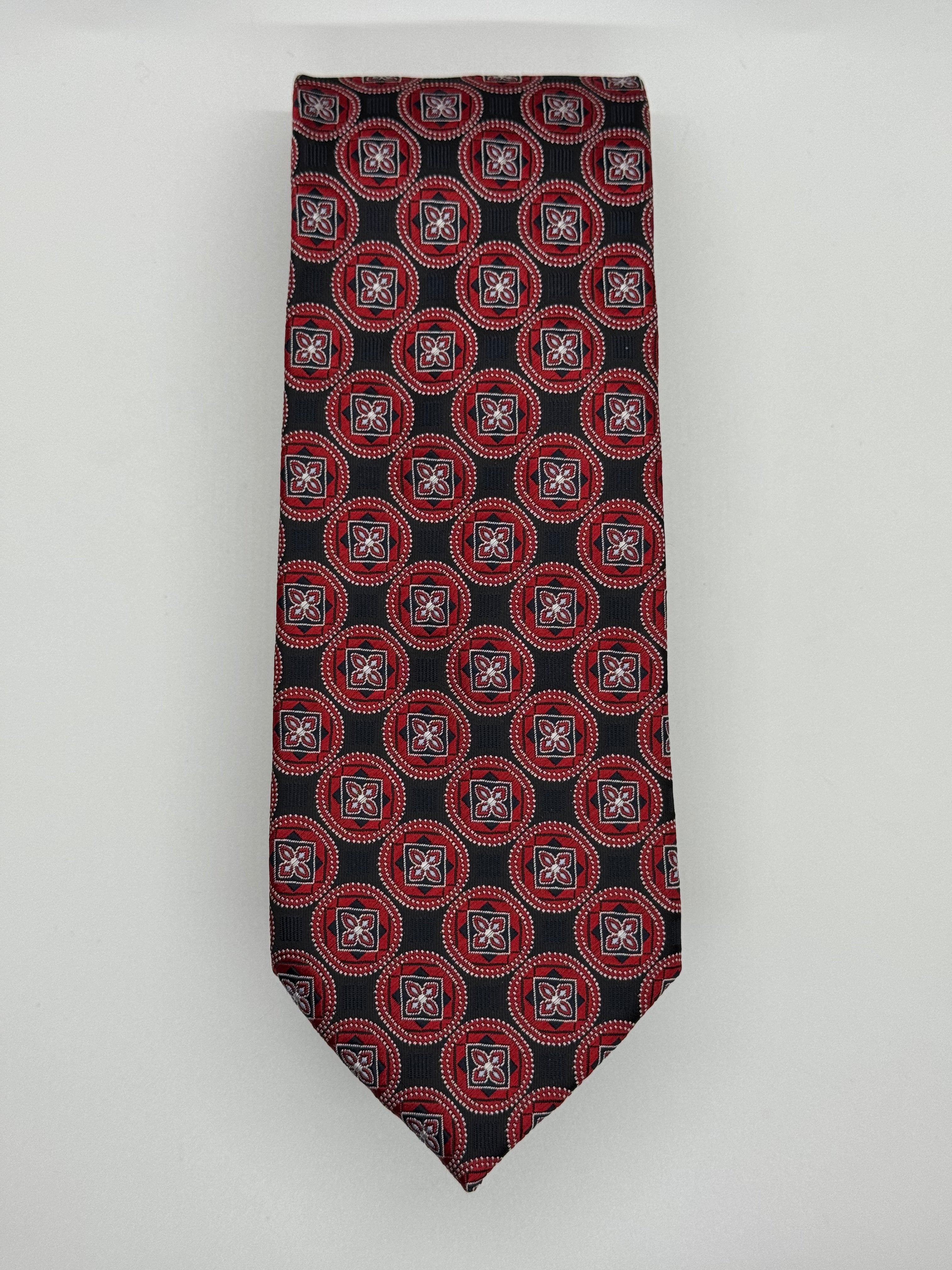 Valerio Garati Medallion Tie – Black & Red