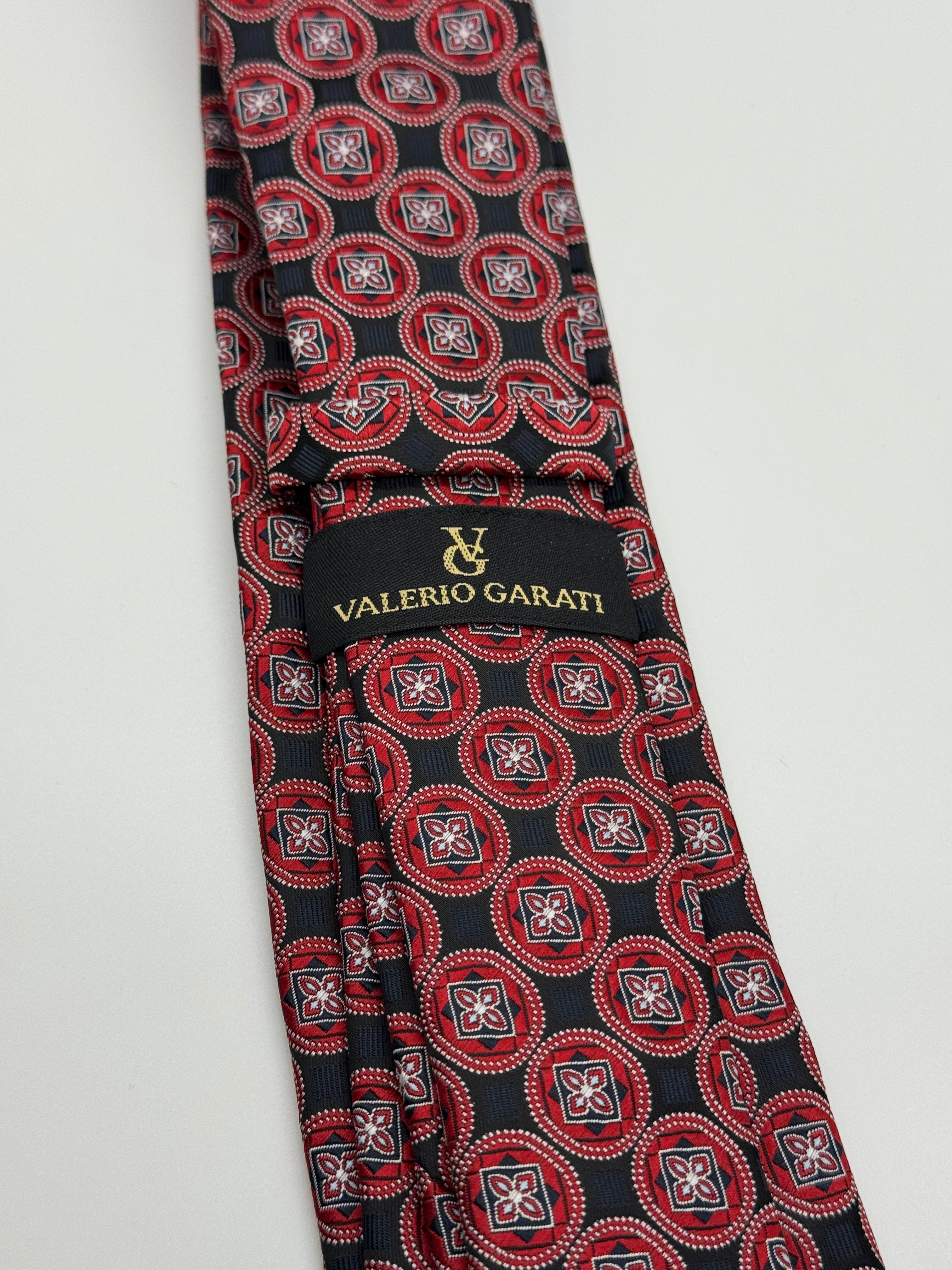 Valerio Garati Medallion Tie – Black & Red