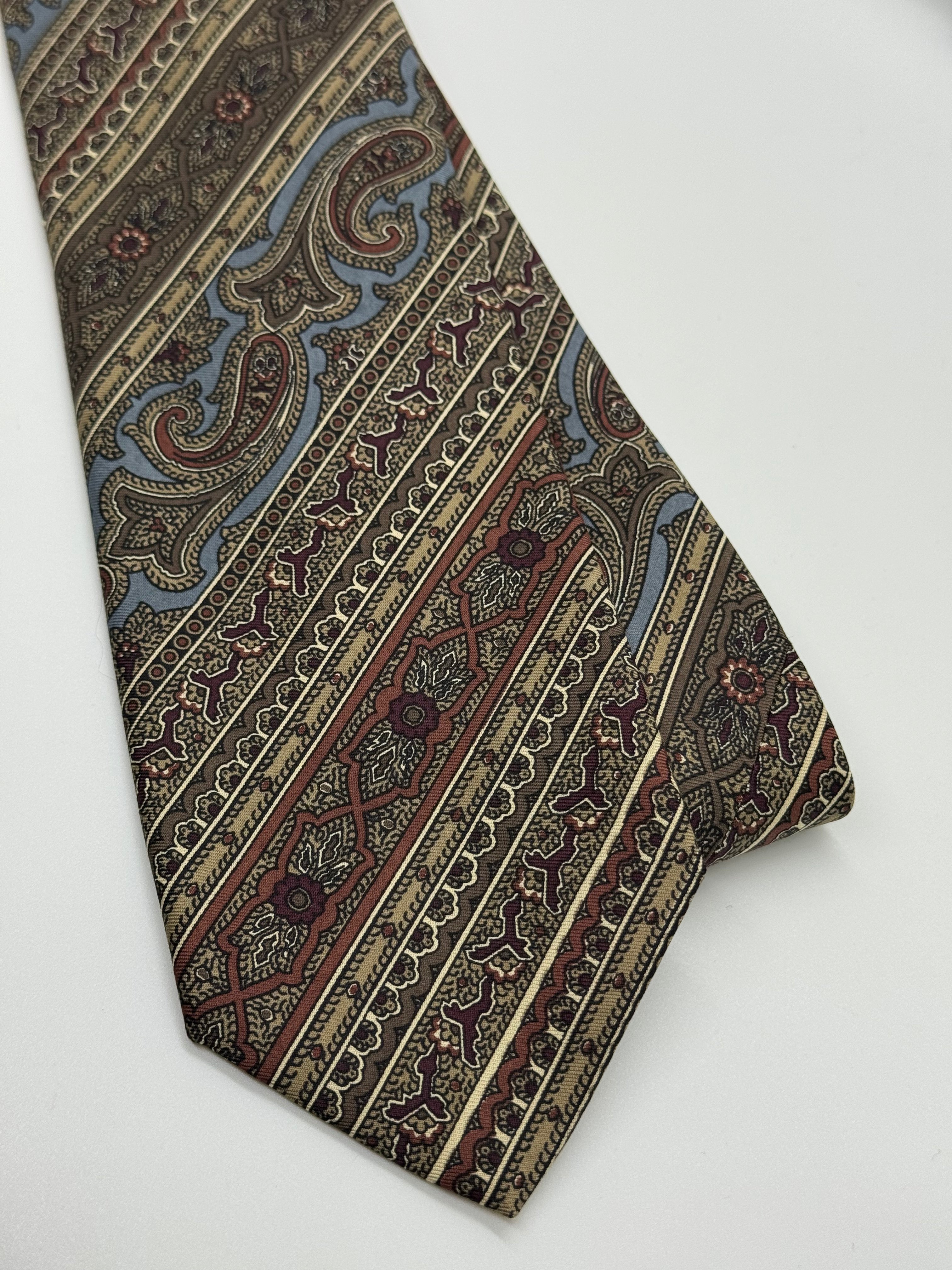 Robert Talbott for Levy’s Nashville Hand-Sewn Paisley Silk Tie – Blue, Olive & Burgundy