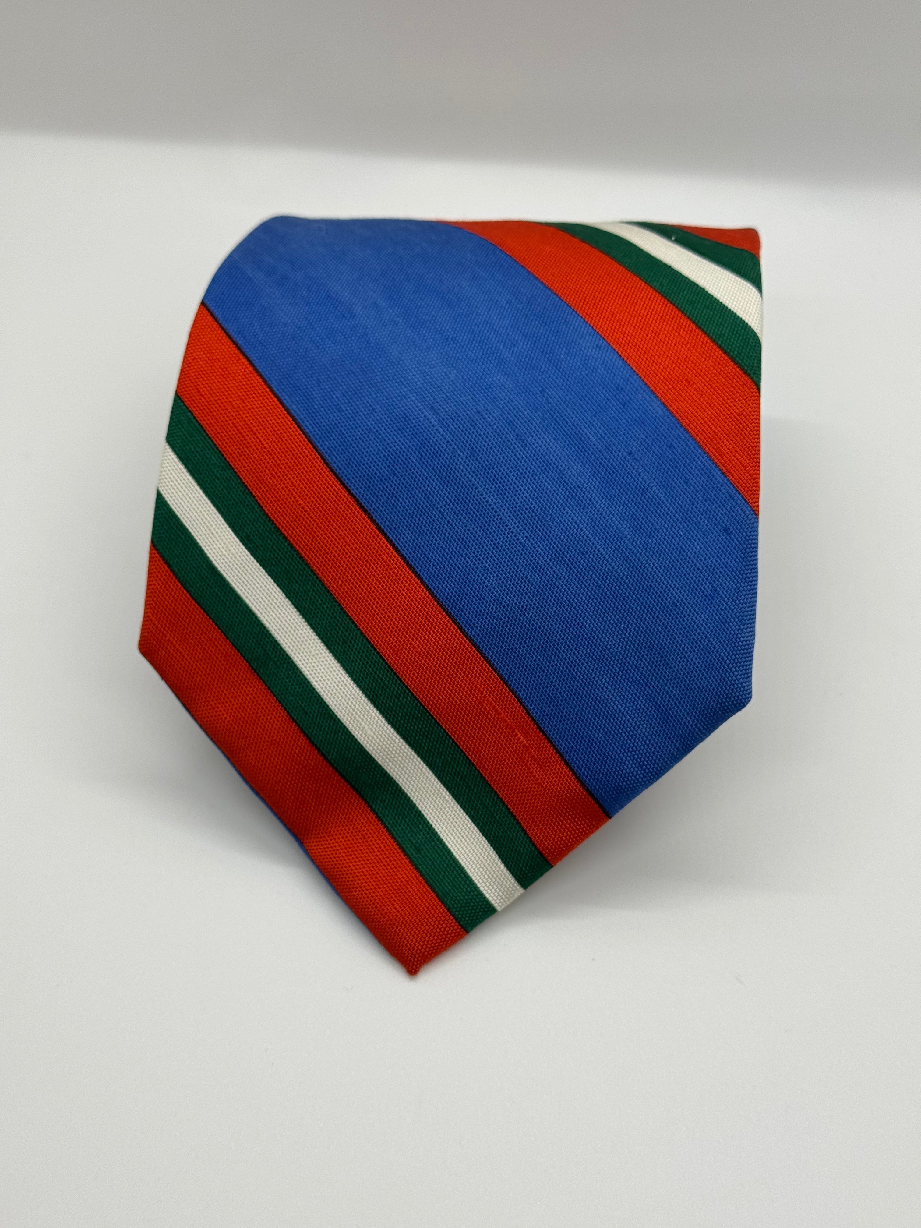 Polo Ralph Lauren Vintage Blue Repp Stripe Silk Tie