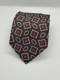 Neil Martin Gray Geometric Medallion Silk Tie