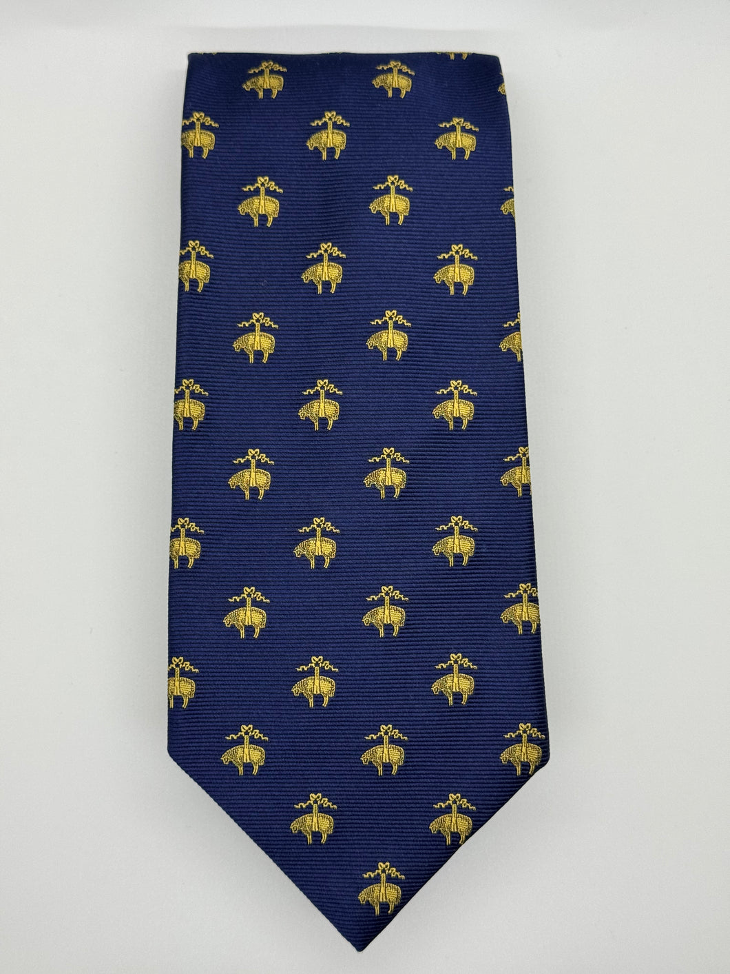Brooks Brothers 346 Silk Tie – Navy with Golden Fleece Motif