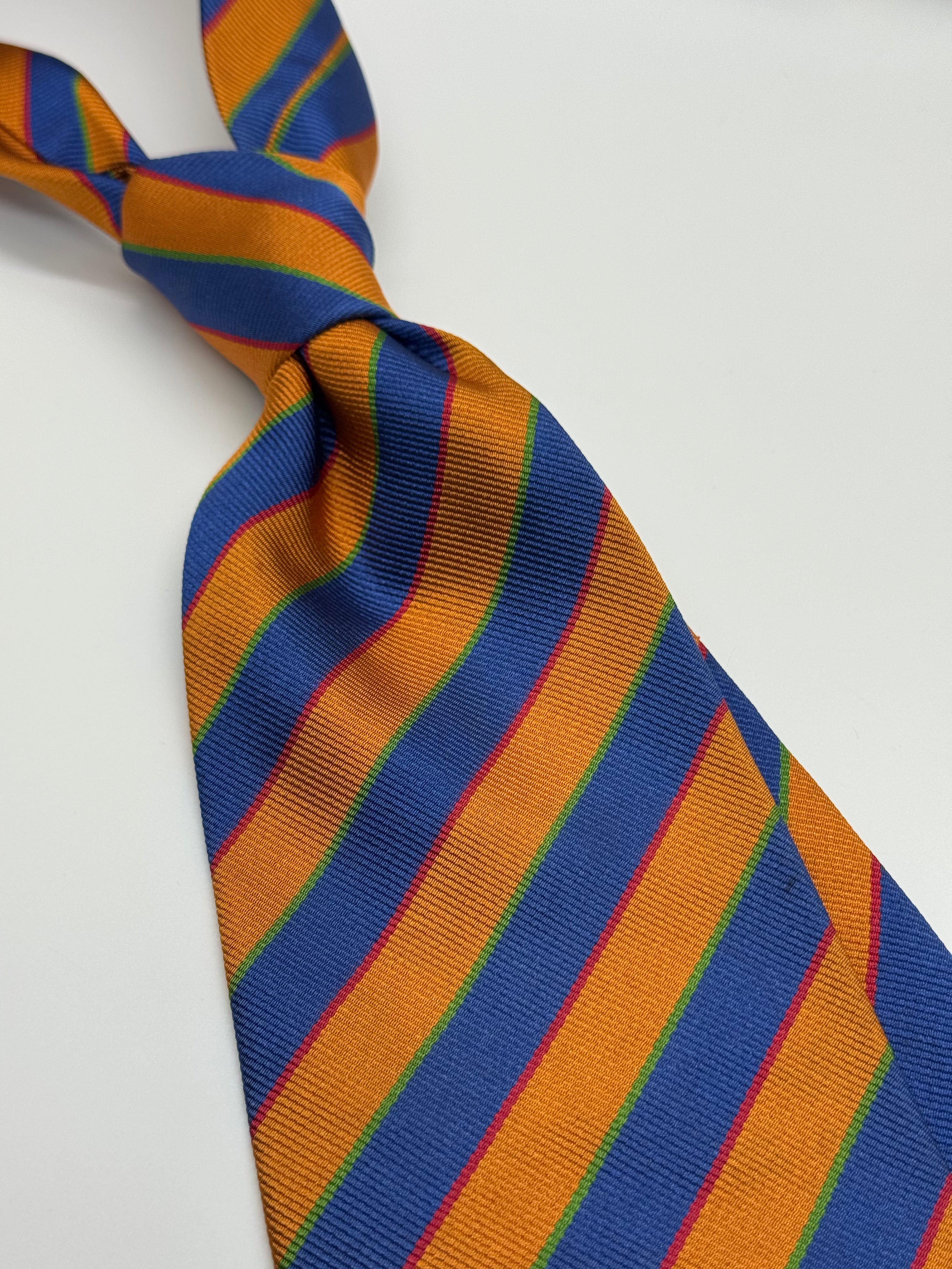 Vintage Blue & Gold Regimental Stripe Silk Tie – Jos. A. Bank (Made in Italy)