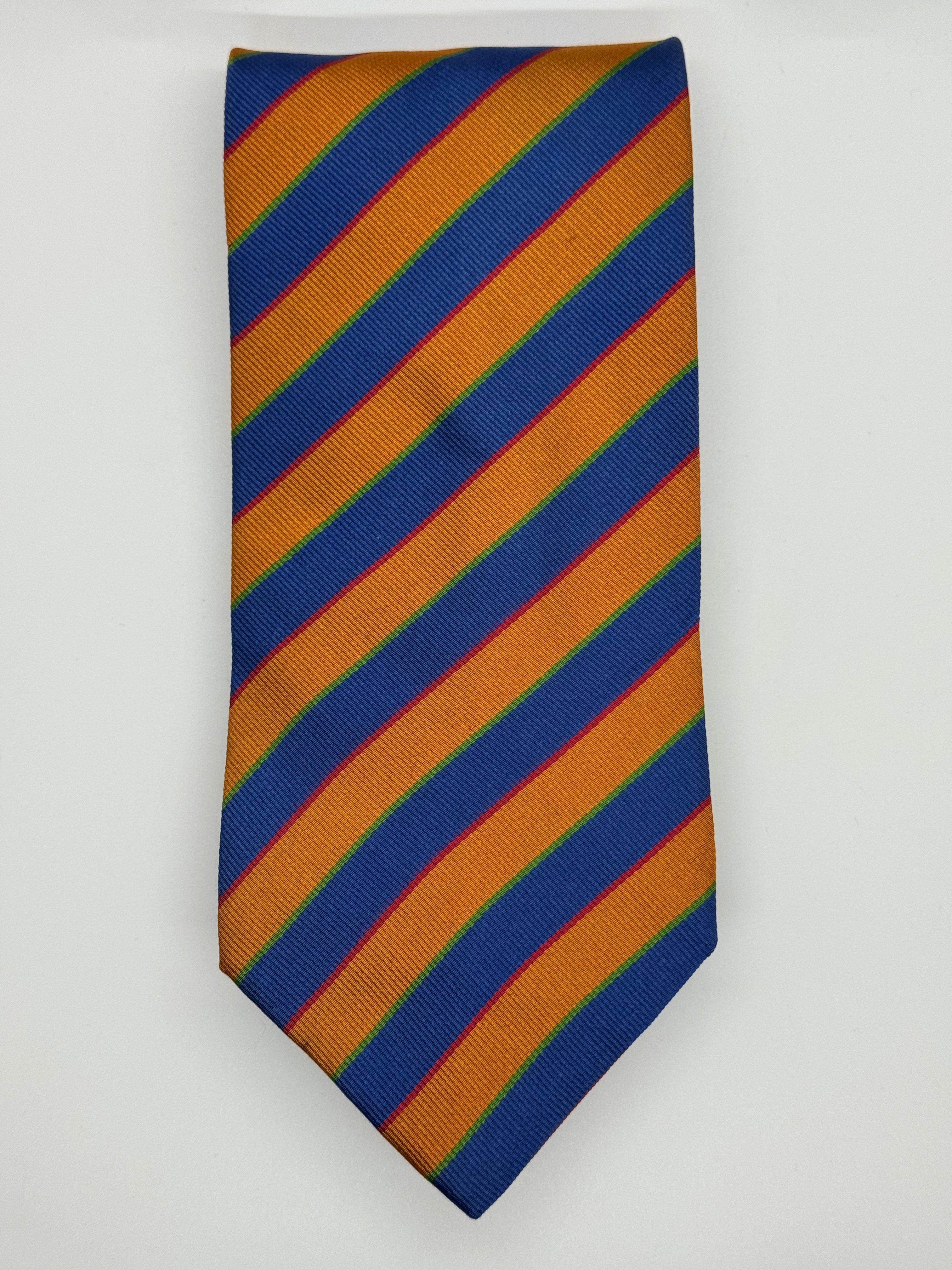 Vintage Blue & Gold Regimental Stripe Silk Tie – Jos. A. Bank (Made in Italy)
