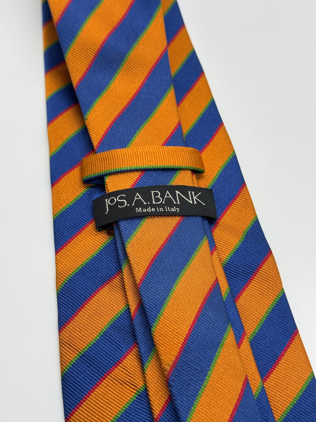 Vintage Blue & Gold Regimental Stripe Silk Tie – Jos. A. Bank (Made in Italy)