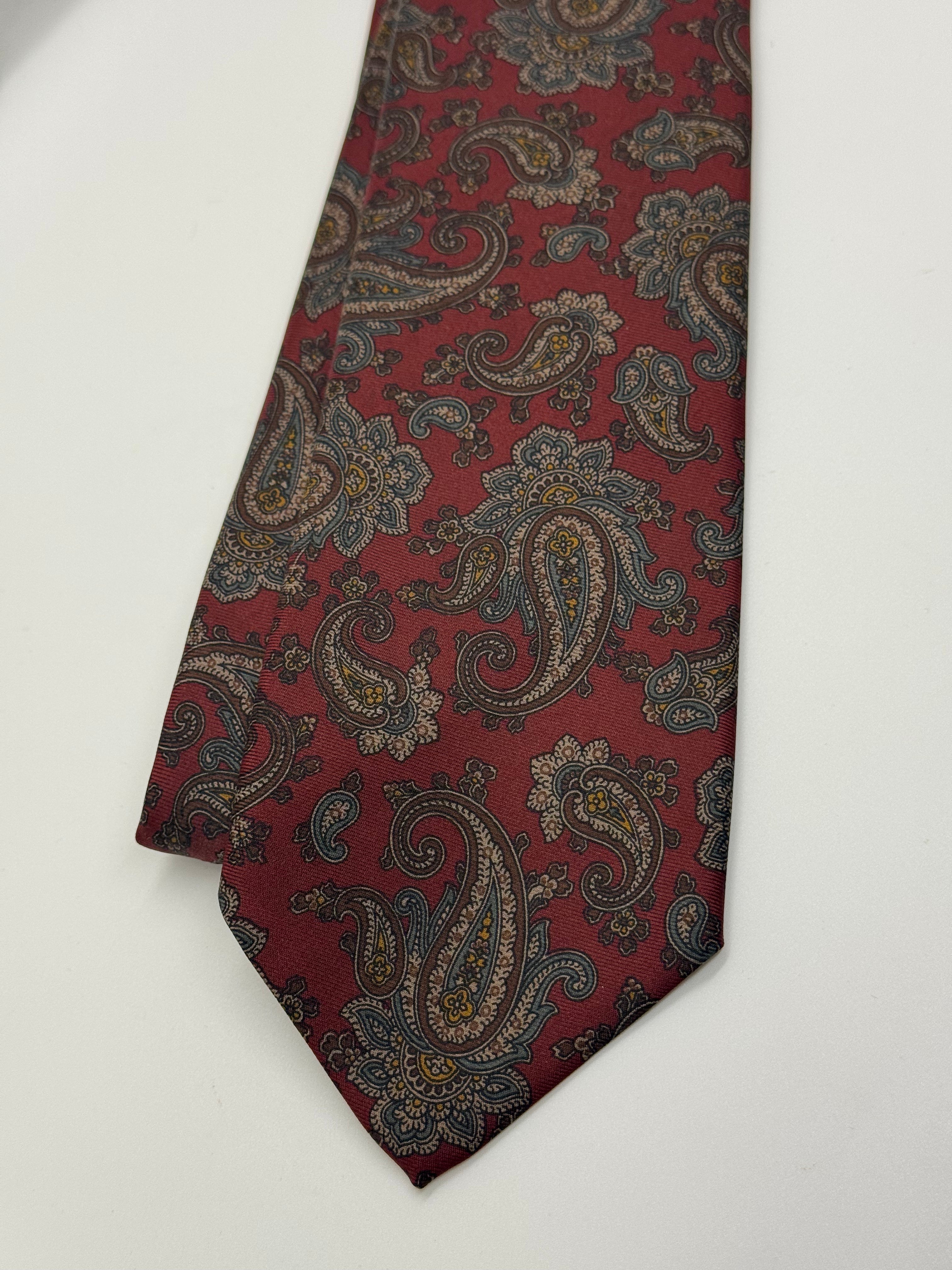 Burgundy Paisley Silk Tie – Robert Talbott for Levi’s (Hand Sewn)