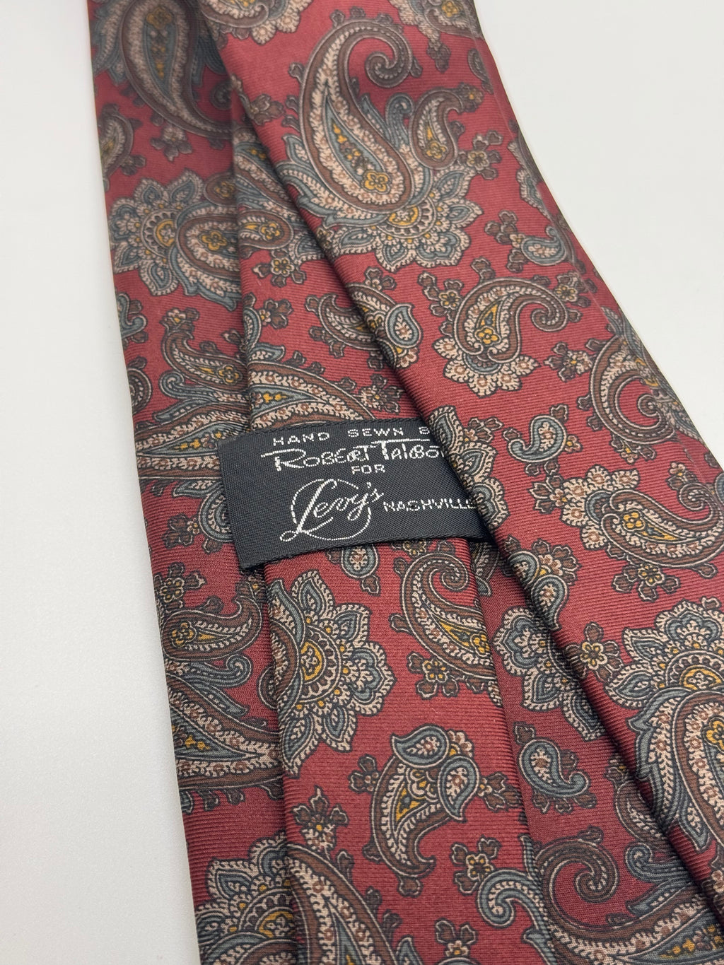 Burgundy Paisley Silk Tie – Robert Talbott for Levi’s (Hand Sewn)