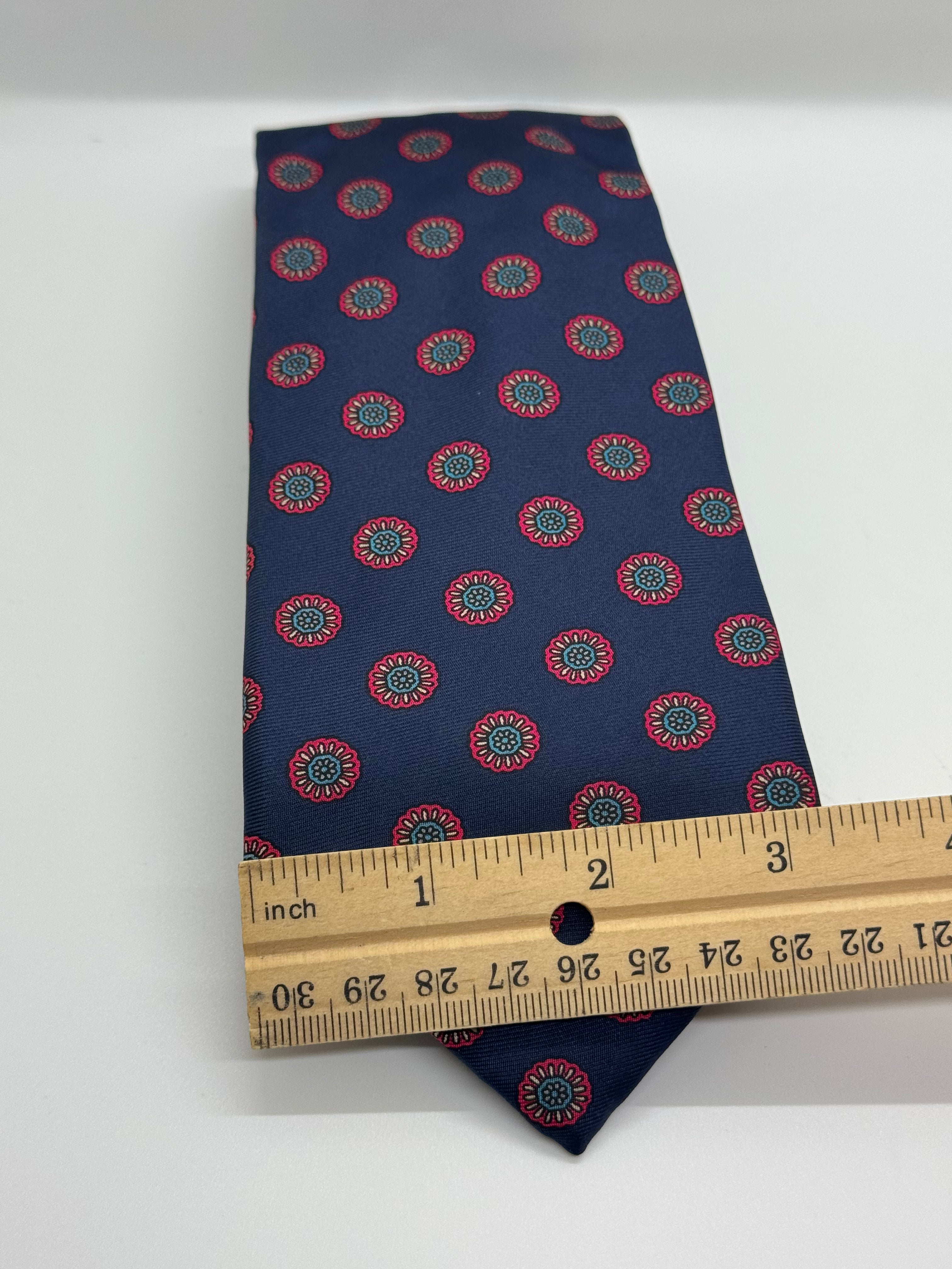 Navy Medallion Silk Tie – Bert Pulitzer (All Silk)