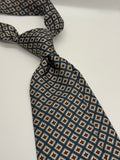 Blue Diamond Medallion Silk Tie - (Made for Oleg Cassini)
