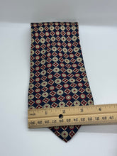 Load image into Gallery viewer, Enrico Coveri – Navy &amp; Red Medallion Silk Tie
