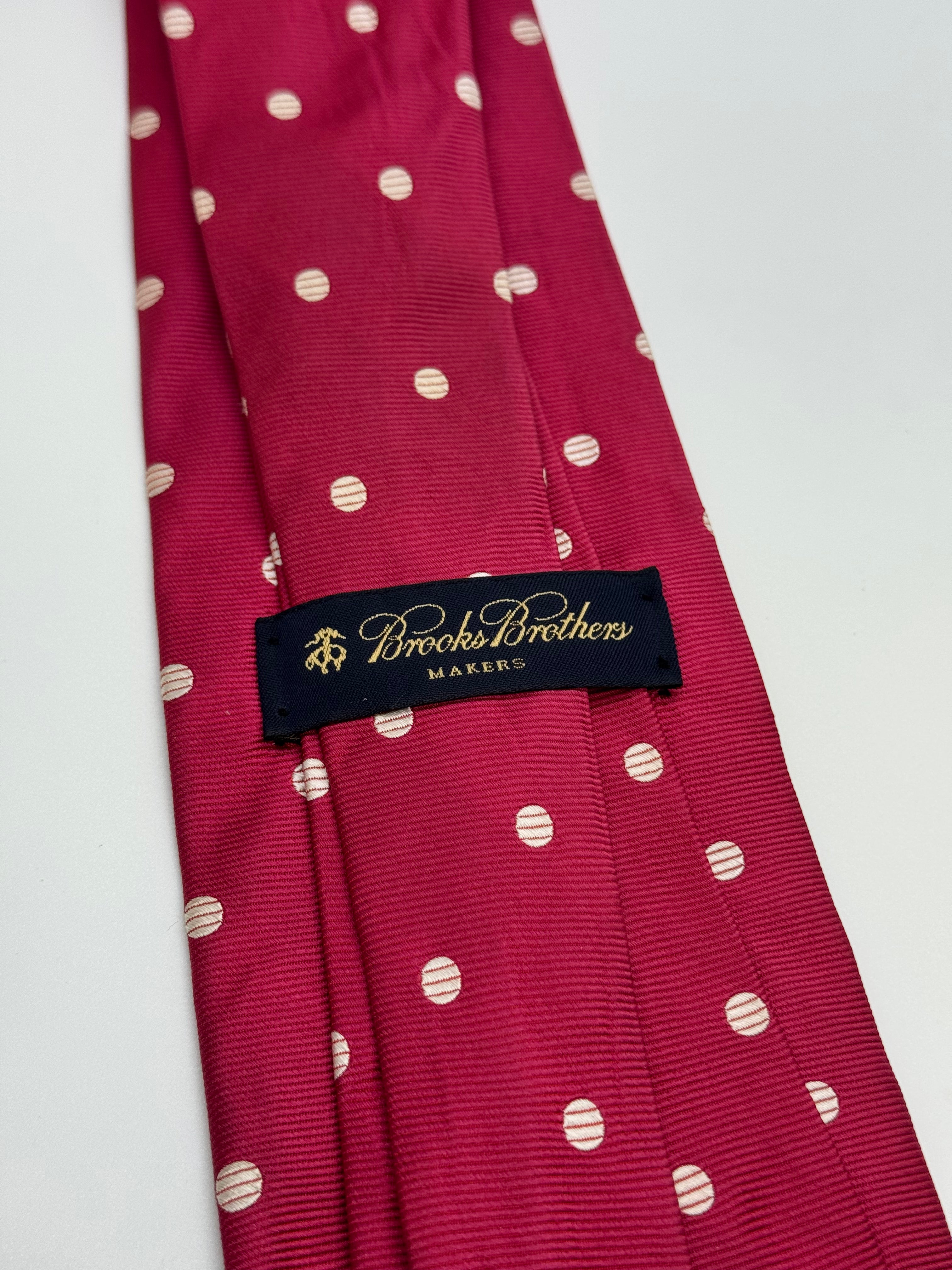 Brooks Brothers Makers – Hot Pink Polka Dot Silk Tie