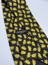 Load image into Gallery viewer, Christian Dior Paris Black &amp; Gold Paisley Silk Tie
