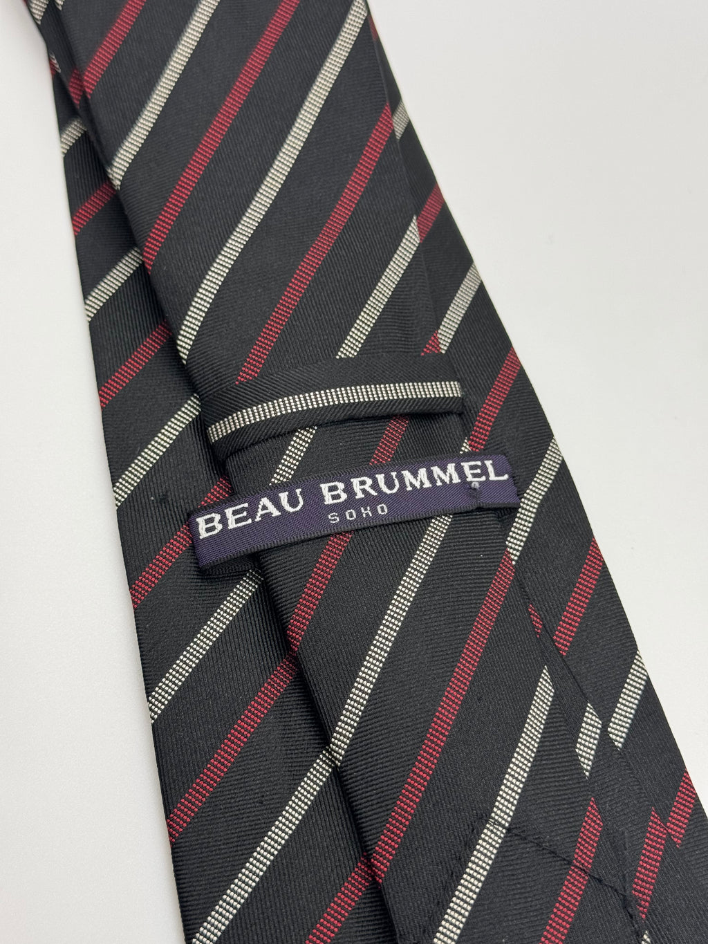 Beau Brummel Soho Black & Burgundy Stripe Tie