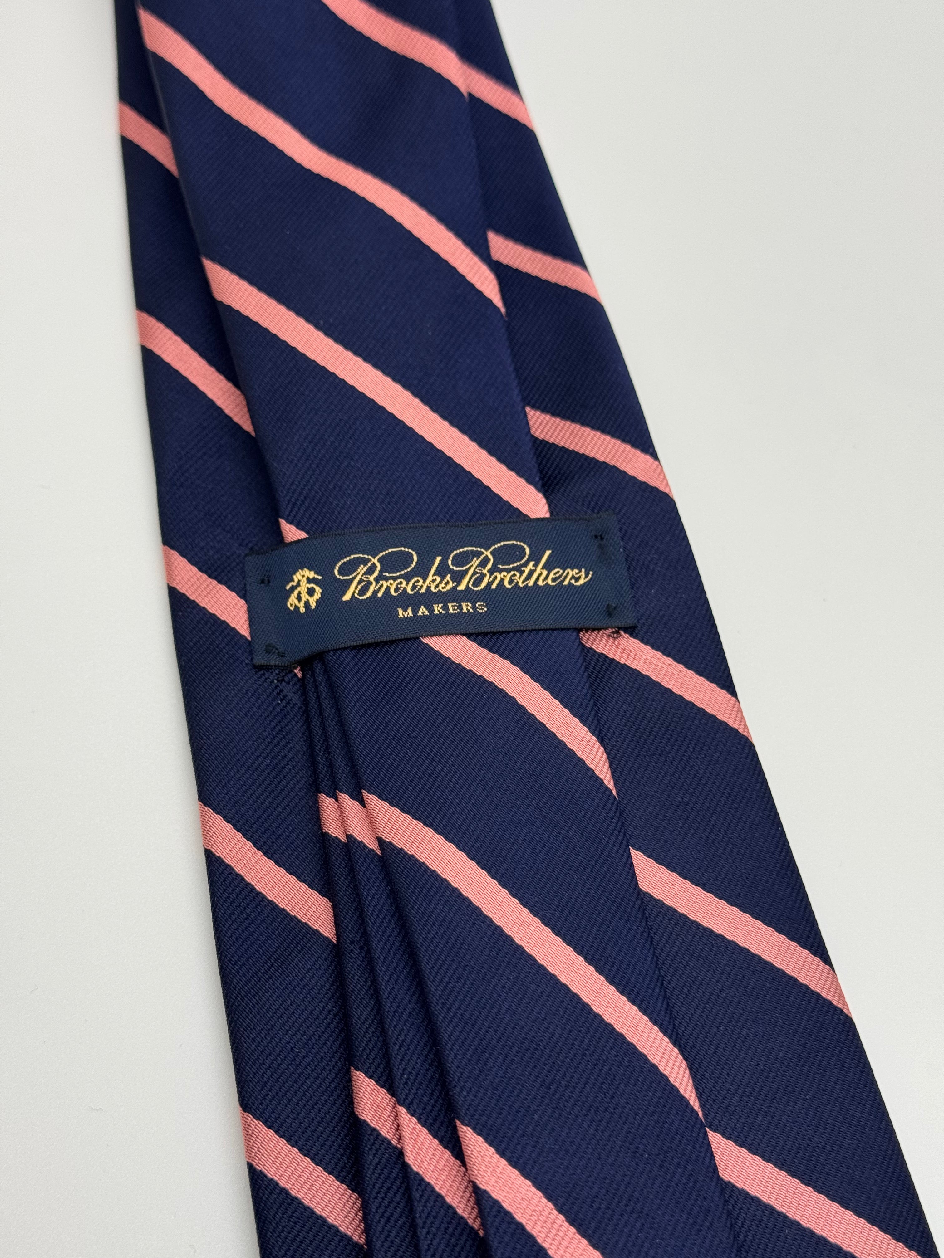 Brooks Brothers Makers Navy & Pink Stripe Tie