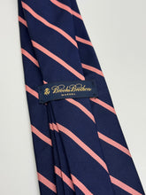 Load image into Gallery viewer, Brooks Brothers Makers Navy &amp; Pink Stripe Tie
