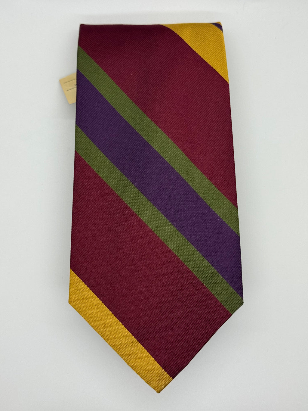 NWT I. Magnin Burgundy Multicolor Striped Tie