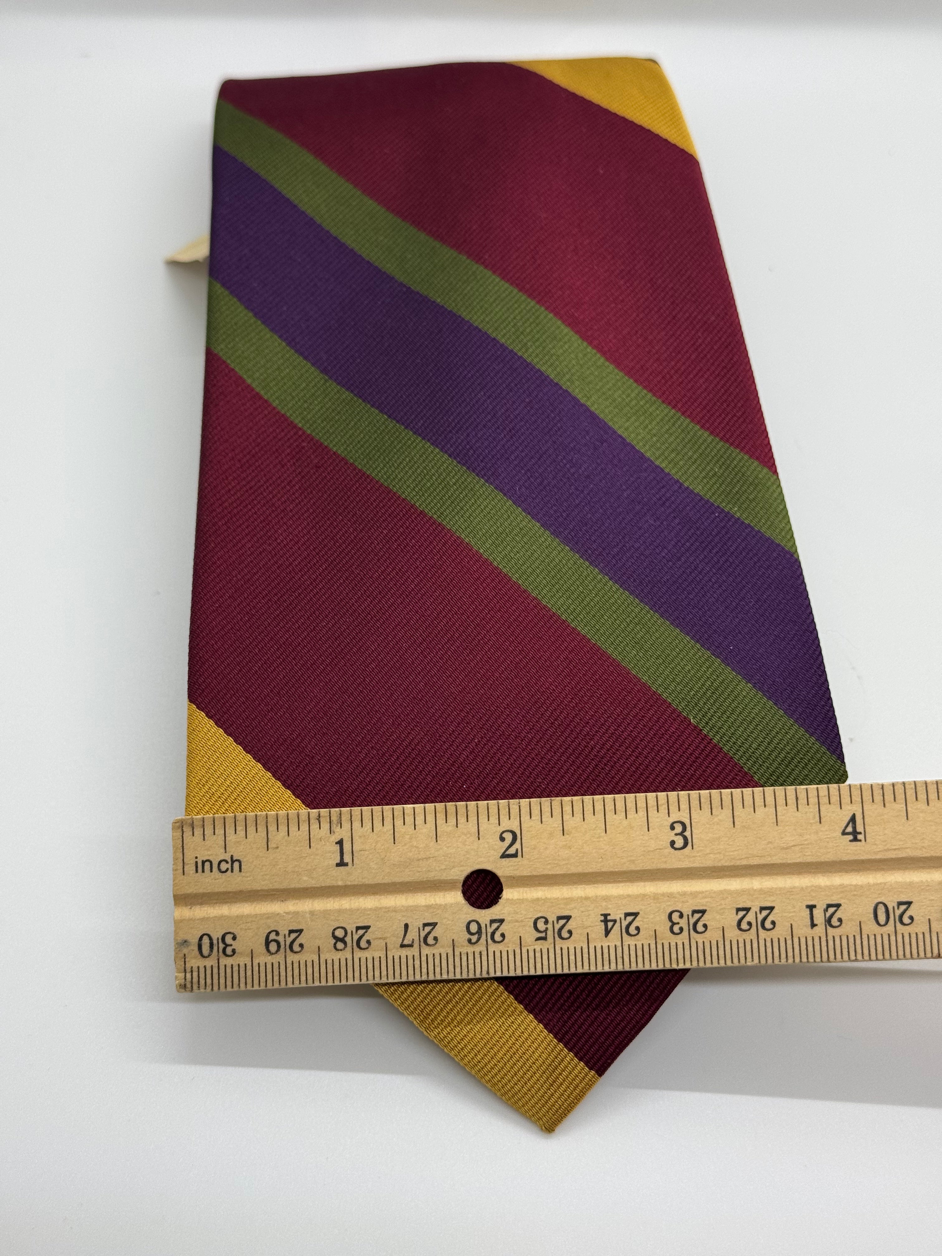NWT I. Magnin Burgundy Multicolor Striped Tie