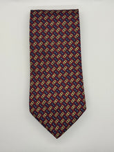 Load image into Gallery viewer, Brooks Brothers Burgundy &amp; Gold Geometric Silk Tie
