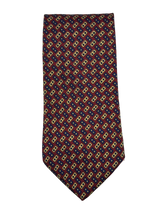 Load image into Gallery viewer, Brooks Brothers Burgundy &amp; Gold Geometric Silk Tie
