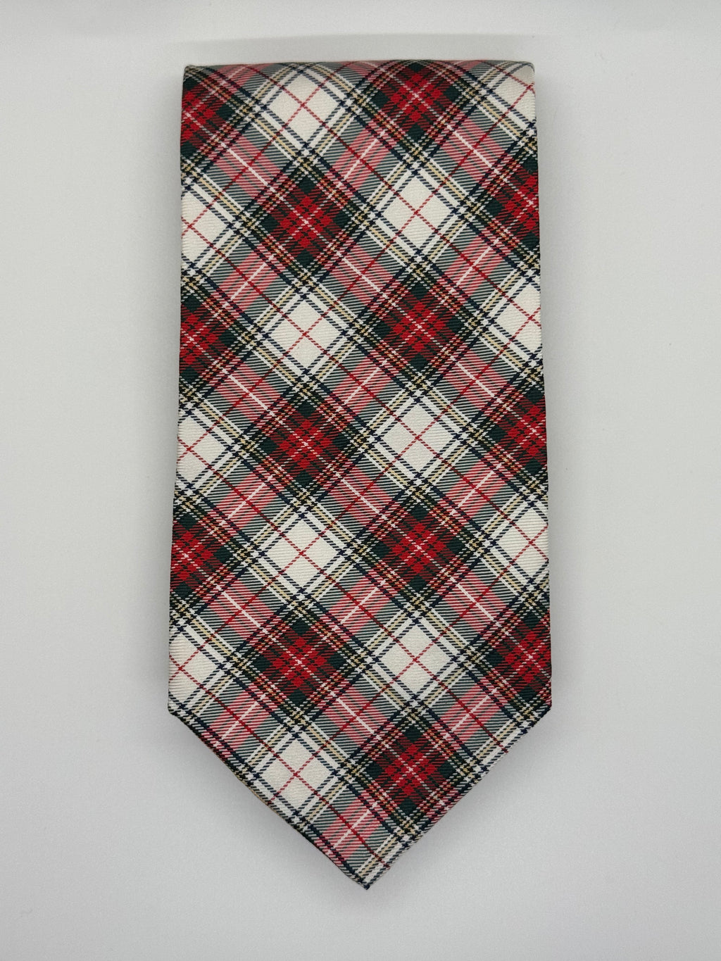 Faconnable Red Tartan Plaid Tie