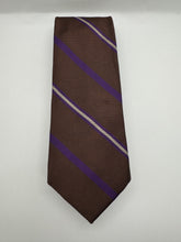 Load image into Gallery viewer, Espresso Plum Stripe Silk Tie
