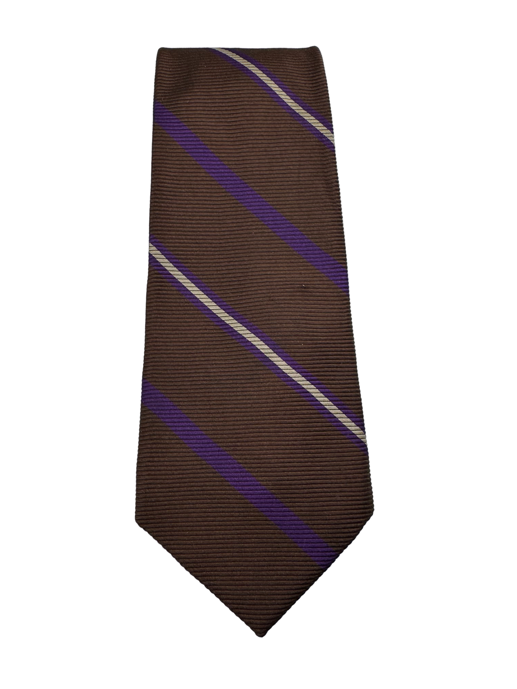 Espresso Plum Stripe Silk Tie
