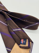 Load image into Gallery viewer, Espresso Plum Stripe Silk Tie

