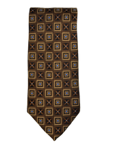 Load image into Gallery viewer, Jos. A. Bank Signature Collection Geometric Bronze Silk Tie
