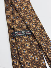 Load image into Gallery viewer, Jos. A. Bank Signature Collection Geometric Bronze Silk Tie
