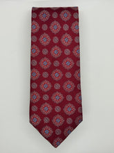 Load image into Gallery viewer, Cremieux Red Medallion Silk Tie – Handmade in the USA
