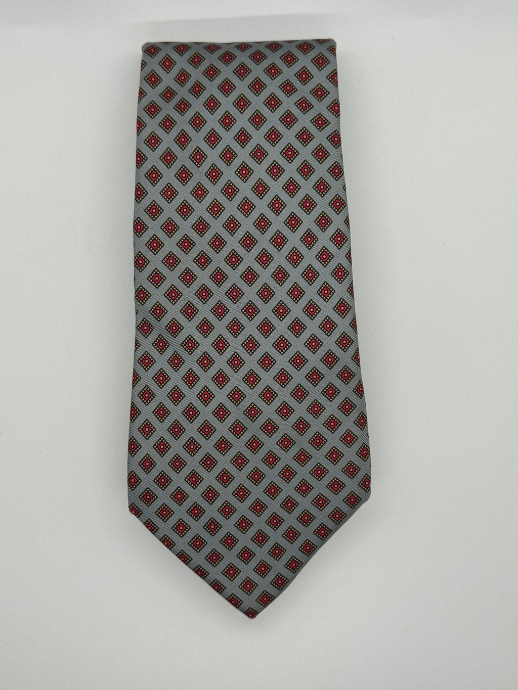 Gordon & Davis Silver Geometric Medallion Tie