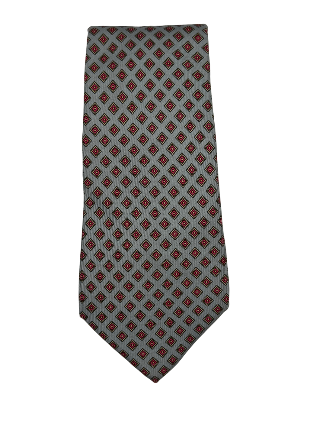 Gordon & Evans Silver Geometric Medallion Tie