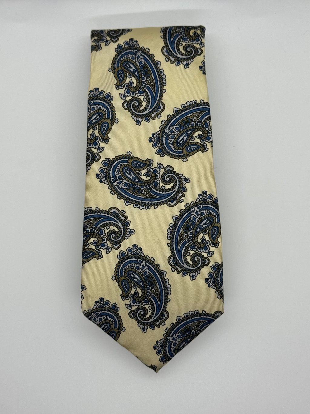 Don Loper Beverly Hills Cream & Blue Paisley Tie
